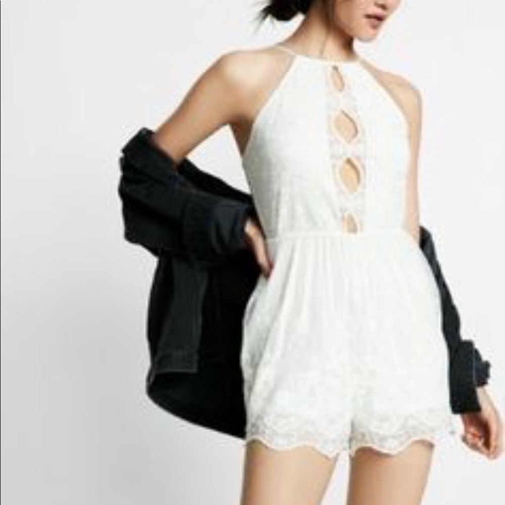 Cut out lace romper